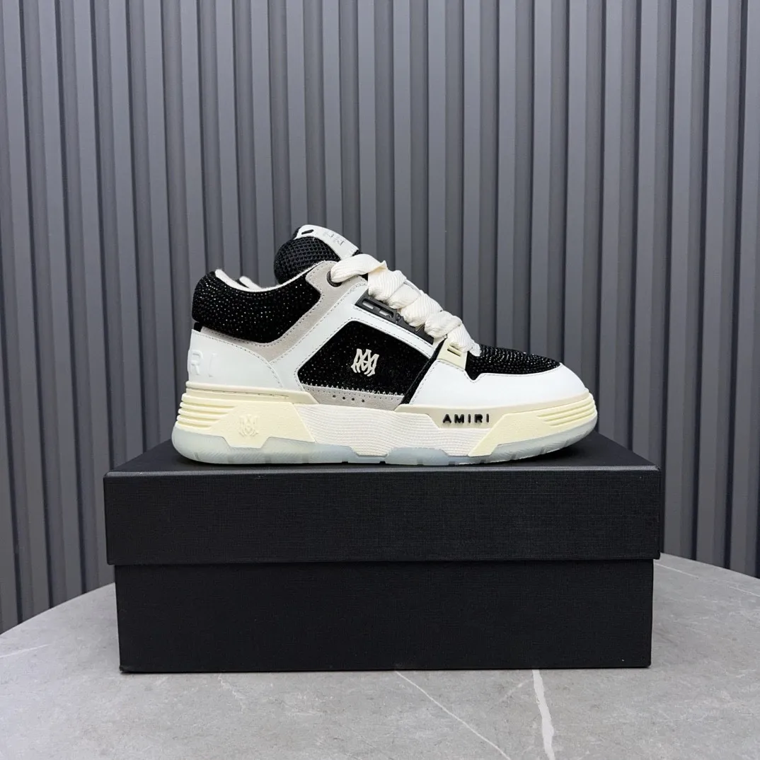 Men's men's shoes 💰800 AMIRI Amir Couple's new hot brick high street sneakers with bone sports shoes, toe-layer cowhide upper, upper side bones, purely hand-stitched, with good three-dimensional effect, customized metal LOGO, code number 35-44 (45, 46 customized)